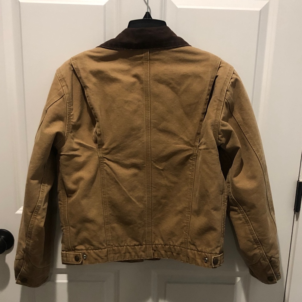 Carhartt WOMENS Field Jacket in Tan with Dark Brown Collar - Picture 4 of 13